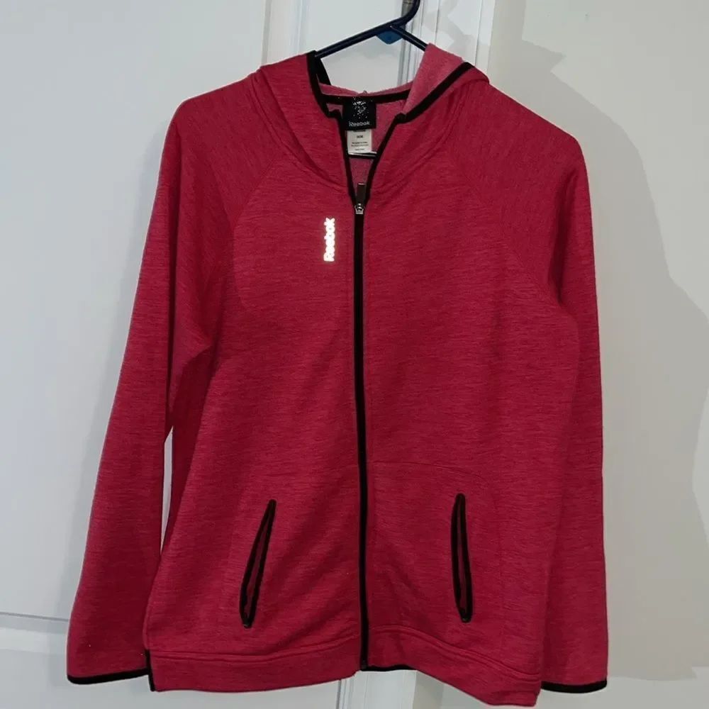 Reebok Hooded Hoodie Sweatshirt women’s Semi Fitted Activewear LS Full zipper M